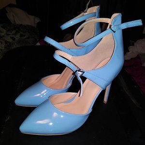 FSJ Light Blue Strappy Pumps